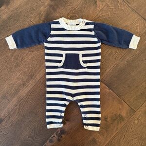 Small Wonders Navy and Cream Striped Outfit